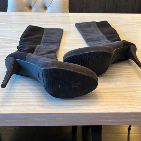 Stuart Weitzman Skyline Platform Boots Black Suede Leather size 9 - Picture 8 of 14